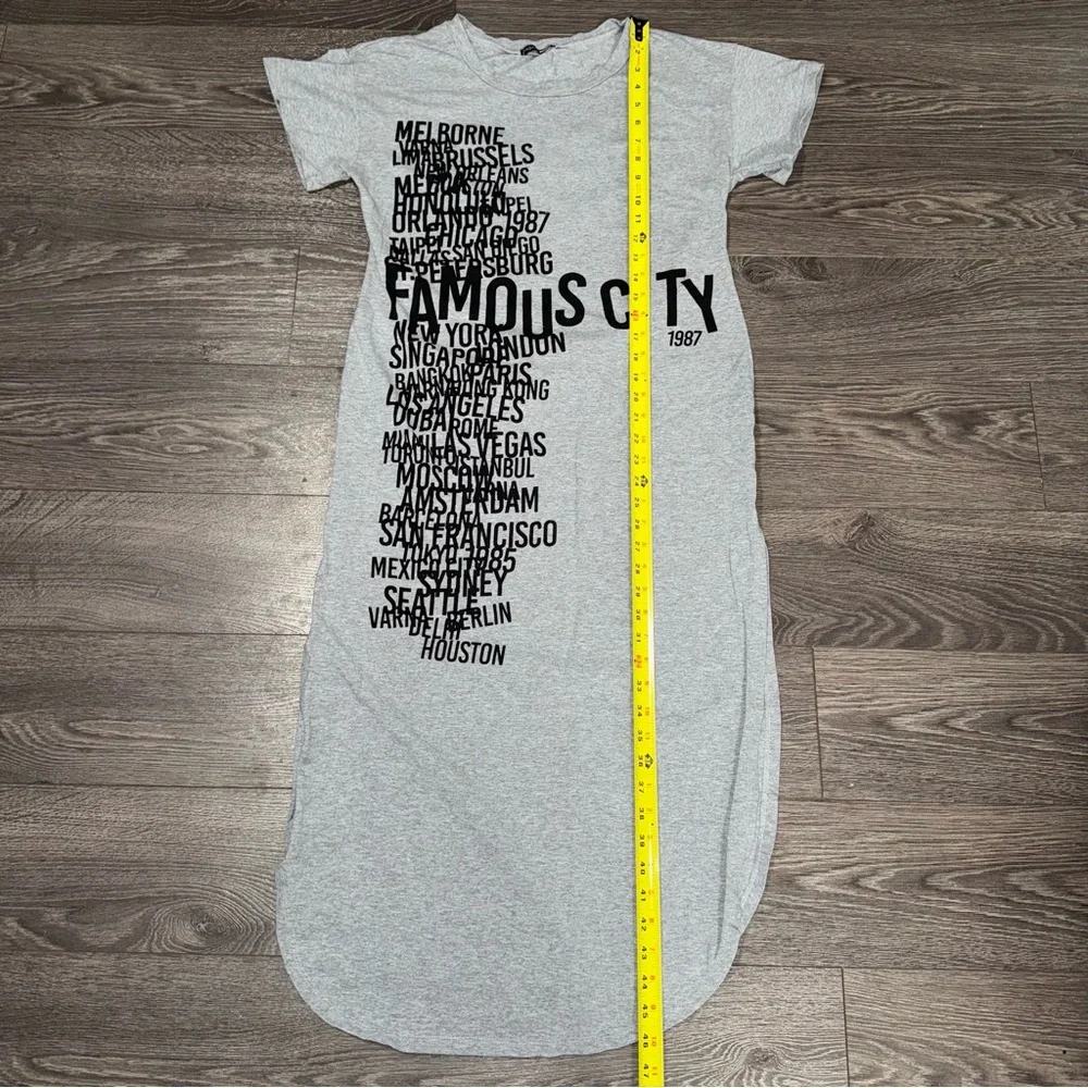 Fashion‎ Nova Women’s Gray FAMOUS CITY 1987 Maxi Dress Size Small - Picture 10 of 13